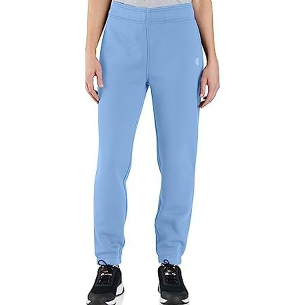 Carhartt Jogger Relaxed Fit Fleece Pants Logo High Rise Skystone Blue Small